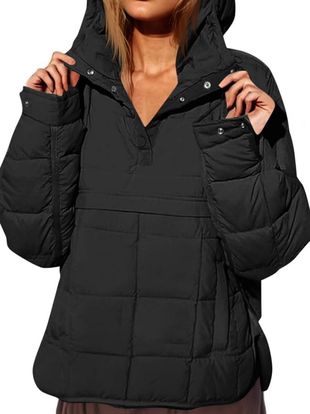 Cozy Oversized Puffer Jacket | Quilted Pullover Hoodie | Warm Winter Coat